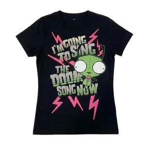 Invader Zim Gir The Doom Song Graphic T-Shirt Black Womens Short Sleeve Tee